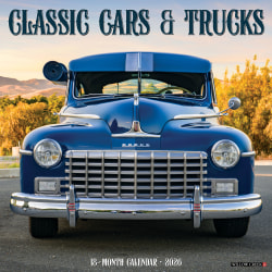 2026 Willow Creek Press Art & Design Monthly Wall Calendar, 12" x 12", Classic Cars & Trucks, January To December, 50736