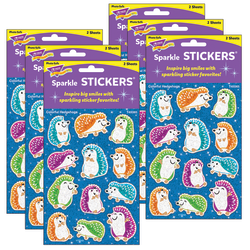 Trend Colorful Hedgehog Sparkle Stickers, 24 Stickers Per Pack, Case Of 6 Packs