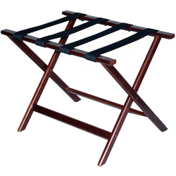 CSL Economy Wood Luggage Racks, 19-1/2"H x 26"W x 17"D, Cherry Mahogany/Black, Pack Of 6 Racks