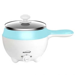 Brentwood Stainless Steel Cordless Electric Hot Pot Cooker And Food Steamer, 1.6 Qt, Blue