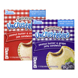 Smucker's Uncrustables Variety Pack, 2 Oz, 10 Sandwiches Per Box, Pack Of 2 Boxes