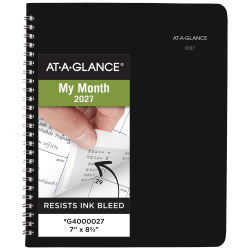 AT-A-GLANCE® DayMinder® 2027 Monthly Planner, Black, Medium, 7" x 8 3/4"