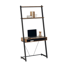 Realspace® Belling 35"W Leaning Computer Desk, Modern Oak