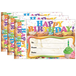 Edupress Bookmark Awards, Happy Birthday Cupcakes, 30 Per Pack, Set Of 3 Packs