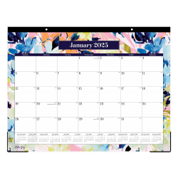 2025 Blue Sky Monthly Desk Pad Calendar, 22" x 17", Millie Pink, January To December, 148930
