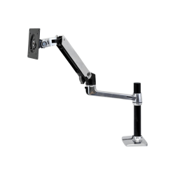 Ergotron LX - Mounting kit (desk clamp mount, extender arm, grommet-mount base, monitor arm, tall pole) - for LCD display - polished aluminum - screen size: up to 34"