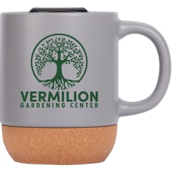 Cork Bottom Ceramic Mug With Lid 13 oz