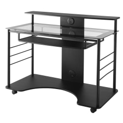 Realspace® 47"W Mobile Tech Desk Workstation, 36-1/16"H x 47-1/4"W x 26"D, Black