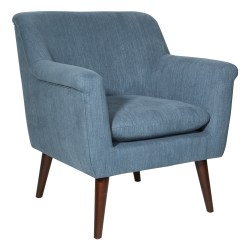Office Star™ Dane Accent Chair, Blue Steel/Dark Coffee