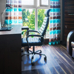 Floortex® Ultimat® Polycarbonate Corner Workstation Chair Mat For Hard Floors, 48" x 60", Clear