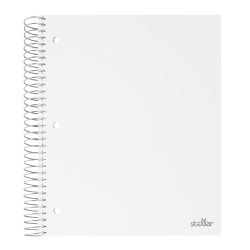 Office Depot® Brand Stellar Poly Notebook, 8-1/2" x 11", 5 Subject, College Ruled, 200 Sheets, White
