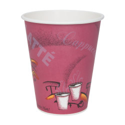 Solo® Bistro Design Hot Drink Cups, 12 Oz, Maroon, 50 Cups Per Bag, Carton Of 20 Bags