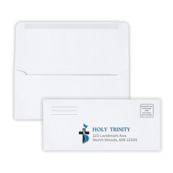Custom #9 Remittance/Offering And Donation Envelopes, Full Color Outside Front And Flap, 3-7/8" x 8-7/8", 24 LB White Wove, Box Of 500