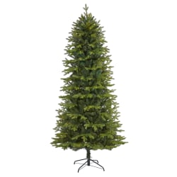 Nearly Natural Belgium Fir 96"H Artificial Christmas Tree With Bendable Branches, 96"H x 47"W x 47"D, Green