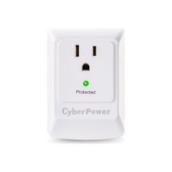 CyberPower CSB100W Essential 1 - Outlet Surge with 900 J - Clamping Voltage 800V, NEMA 5-15P, Wall Tap, EMI/RFI Filtration, White, Lifetime Warranty