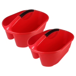 Romanoff Products Classroom Caddies, 8-1/4"H x 12"W x 16-1/4"D, Red, Pack Of 2 Caddies