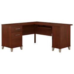 Bush Furniture Somerset L Shaped Desk, 60"W, Hansen Cherry, Standard Delivery