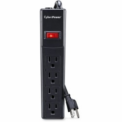 CyberPower CSB404 Essential 4-Outlet Surge Suppressor, 4"™ Cord, Black