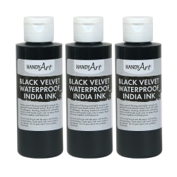 Handy Art Velvet India Ink, 4 Oz, Black, Pack Of 3 Bottles