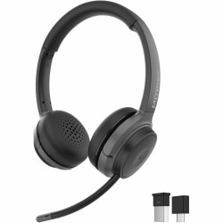 Morpheus 360 Advantage Stereo Wireless Headset with Detachable Boom Microphone - Bluetooth Headphones with 2.4GHz Receiver-Dongle - UC compatible - 20 Hour Talk-Playtime - USB A Receiver - USB Type-C Adapter - HS6500SBT - HiFi - On-the-Ear - 32 Ohm