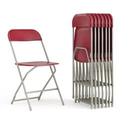 Flash Furniture Hercules Series Plastic Folding Chair - 8 Pack 650LB Weight Capacity, Red