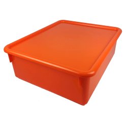 Romanoff Double Stowaway Tray With Lid, 5-1/2"H x 13-1/2"W x 16"D, Orange