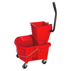 Genuine Joe® Mop Bucket And Wringer Combination, 26 Quarts, Red