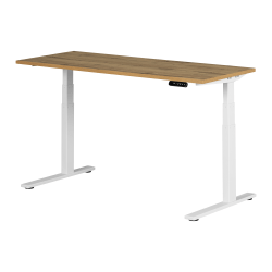 South Shore Ezra Electric Adjustable-Height Standing Desk, 48-3/4"H x 59-1/2"W x 27-1/2"D, Nordik Oak/White