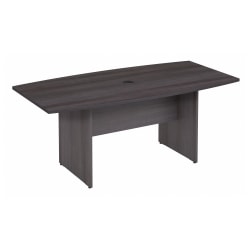 WorkPro Motiva Office Conference Table With Wood Base, 29"H x 72"W x 36"D, Storm Gray, Installation Included