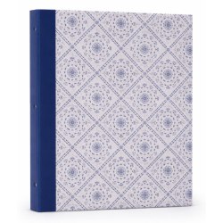 Gartner Studios 3-Ring Standard Style Binder, 1" Round Rings, Pink and Navy Boho Breeze Flower