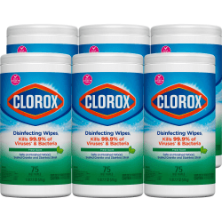 Clorox Disinfecting Wipes, Bleach Free Cleaning Wipes  Fresh - 75 Wipes per Canister, 6 Canisters