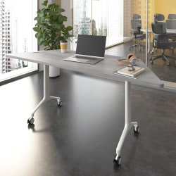 Bush Business Furniture Synergy 72-inch Trapezoid Modular Office Conference Table, Platinum Gray, Standard Delivery