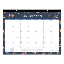 2027 Blue Sky Ashlyn Navy Monthly Desk Pad Planning Calendar, 22x17, 0%, Ashlyn Navy, Jan-Dec, RY27