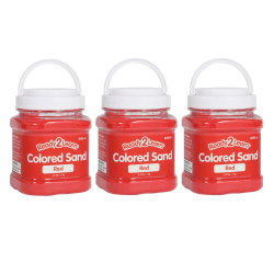 Ready 2 Learn Colored Sand Jars, 2.2 Lb, Red, Pack Of 3 Jars