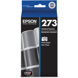 Epson® 273 Claria® Premium Photo Black Ink Cartridge, T273120-S