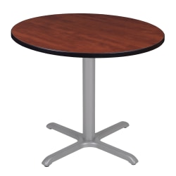 Regency Cain Square X-Base Breakroom Table, 29"H x 36"W x 36"D, Cherry/Gray, TB36RNDCHGY