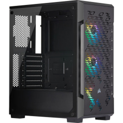 Corsair iCUE 220T RGB Airflow Tempered Glass Mid-Tower Smart Case - Black - Mid-tower - Black - Steel, Tempered Glass - 4 x Bay - 3 x 4.72" x Fan(s) Installed - 0 - Mini ITX, Micro ATX, ATX Motherboard Supported - 14.33 lb - 6 x Fan(s) Supported