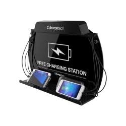 ChargeTech Wall/Tabletop Charging Station, 13" x 19" 2-1/2", Black, CRGCT300061