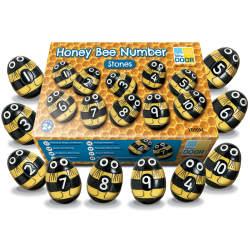 Yellow Door Honey Bee Number Stones, Set Of 20