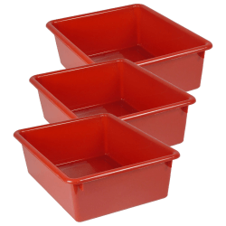 Romanoff Products Double Stowaway Trays, 5-1/2"H x 13-1/2"W x 16"D, Red, Pack Of 3 Trays