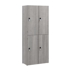 Bush Business Furniture Assure Two Tier 4 Door Storage Lockers with Keypad Locks, Platinum Gray, Standard Delivery