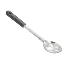 Winco Slotted Serving Spoon, 13", Black/Silver