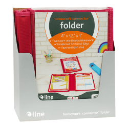 C-Line Classroom Connector School-To-Home Folders, 9" x 12", Red, Pack Of 24 Folders
