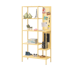Ameriwood™ Home Mr. Kate Annie 73"H 5-Shelf Metal Bookcase, Sunny Yellow