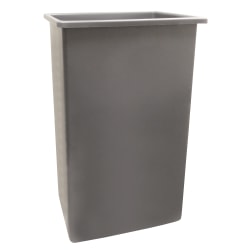 Continental ValueLine Wall Hugger Rectangular Poly Resin Trash Can, 23 Gallons, 30"H x 20"W x 11"D, Gray