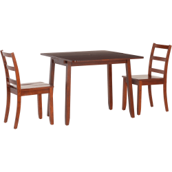 Linon Allbright Wood 3-Piece Folding Table Set, Brown