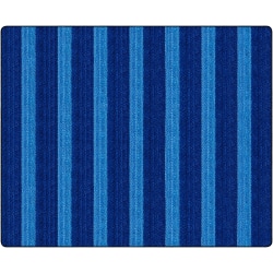 Flagship Carpets Basketweave Stripes Classroom Rug, 10 1/2' x 13 3/16', Blue