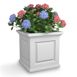 Mayne Nantucket Square Planter, 20"H, White