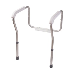 HealthSmart® Adjustable Germ-Free Toilet Rails Safety Arms, 12"H x 27"W x 24"D, White