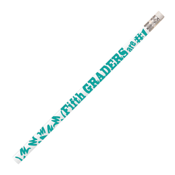 Musgrave Pencil Co. Motivational Pencils, 2.11 mm, #2 Lead, 5th Graders Are #1, Light Blue/White, Pack Of 144